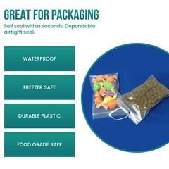 HANG HOLE HEAVY DUTY 2 Mil Clear Zip Seal Bags Reclosable Top Lock Plastic