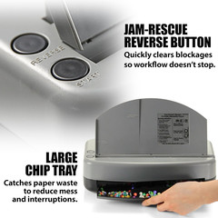 Electric 2-3 Hole Punch, Adjustable Desktop Eco-Punch, 30-Sheet Capacity, Built-