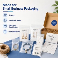 200 Pack Small Plastic Bags For Jewelry, Mini Baggies 4 Assorted Sizes. 2×3 3…
