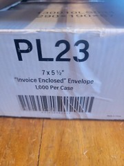 Tape Logic PL 23 Orange Envelopes – “Invoice Enclosed” (7″ x 5 1/2″, 1000/Case)