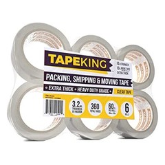Tape King Clear Packing Tape Super Thick 3.2mil – 60 Yards Per Assorted Sizes