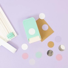 Scalloped Circle Shaped Punch Card Making Craft Scrapbook Turquoise 2.54 cm