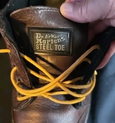 Dr Martens Air Wair P0313 Industrial Steel Toe Work Shoes Brown Leather Size M9