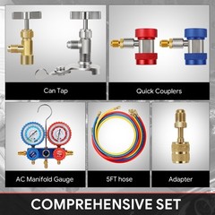 For R134A R-22 R410A R404A Refrigeration Charging 3 Way AC Manifold Gauge Set