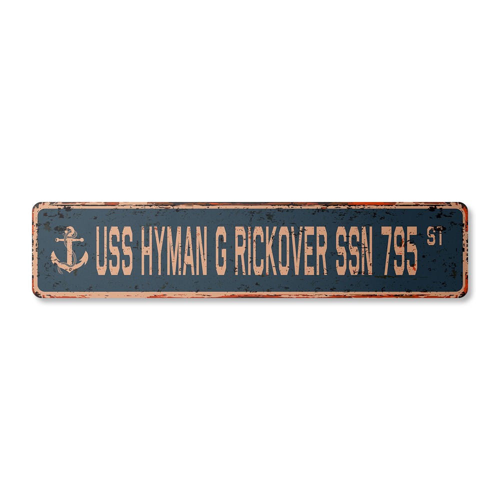 USS HYMAN G RICKOVER SSN 795 Vintage Street Sign us navy ship veteran sailor