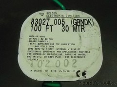 20ft of Belden 83027 Stranded Silver-coated Copper Wire, Green TFE Teflon Coat