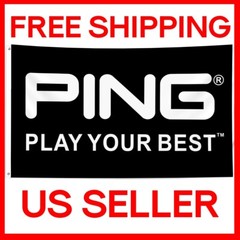 Ping Golf Banner Black 3×5 FT Flag Big Golfer Golf Course Pro Shop Clubs