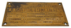 VTG Sterling Engine Co Buffalo New York Brass Tag Engine ID Name Plate Plaque