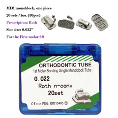 20Sets Orthodontic Buccal Tubes 1st 2nd Molar Dental MBT Roth 022 Molar Bracket