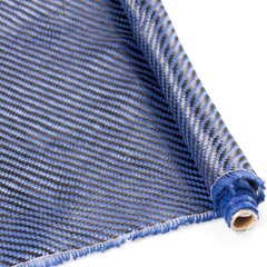 12″ x 5FT Twill Weave Carbon Fiber Fabric Cloth Black Blue(3K, 9.1oz, 59″ x 12″)