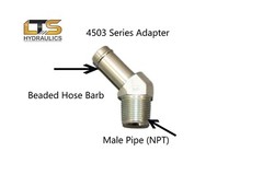3/4″ Beaded Hose Barb x 3/4″ Male Pipe NPT 45° Steel Adapter 4503-12-12