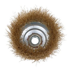 6 Pack Wire Cup Brush 4 Inch Coarse Crimped Cup Brush with 5/8 Inch Arbor