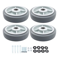 4 Pack 8″ Caster Wheels Replace Polyurethane 1/2″ Axle Hole 900 Pounds Gray