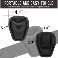 Open Top Handcuff Holder, Handcuff Case, Secure Belt Attachment, Fits Standard