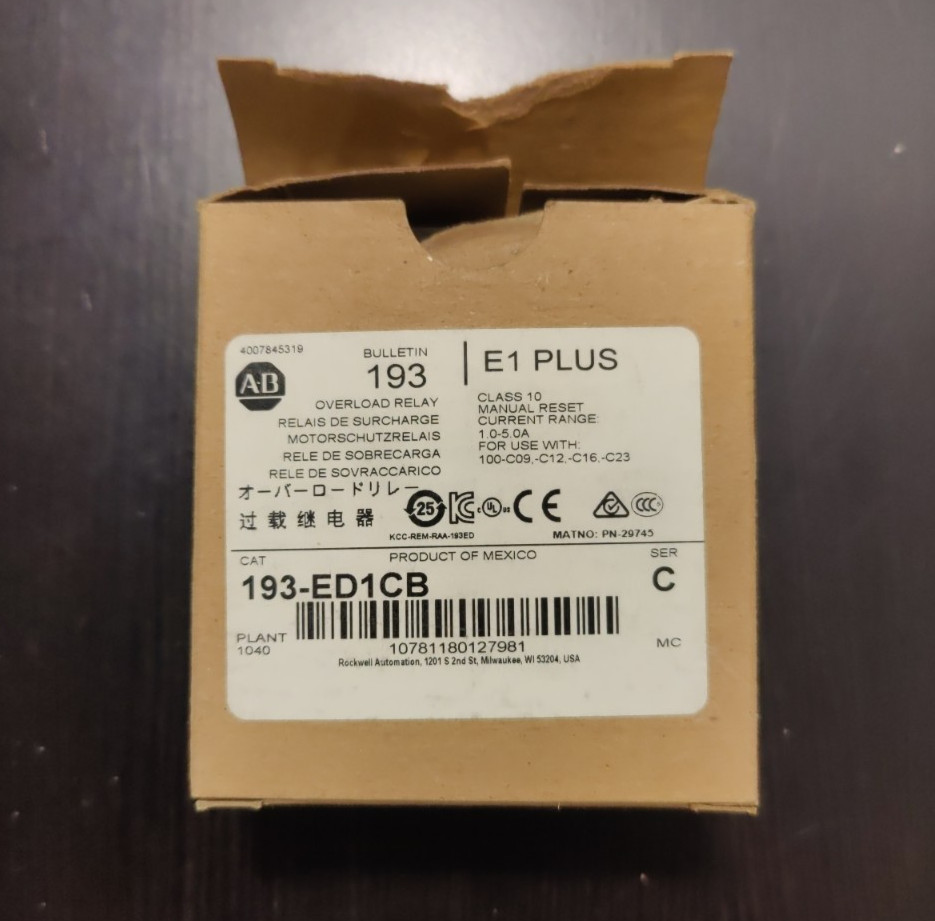 New Allen-Bradley 193-ED1CB Ser C 1.0-5.0A Overload Relay