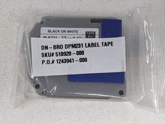 Label Tape M-K231 8m Tape 12mm 0.47 in. Black on White 510920-000 DN-BRO -7 Pack