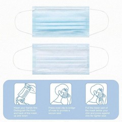 1000PCS Disposable Face Masks 3-Ply Adult Protective Face Cover Bulk Pack