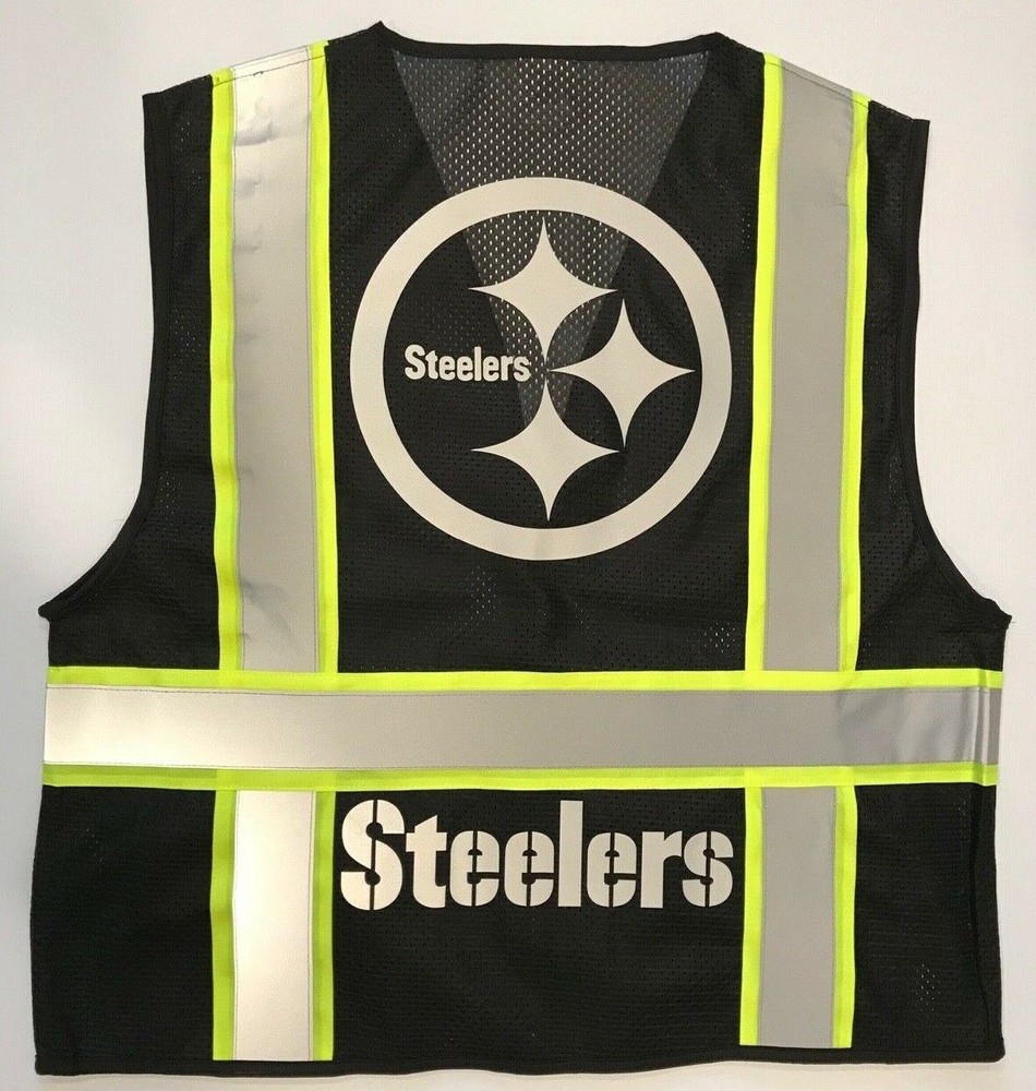 🏈🦺PITTSBURGH STEELERS REFLECTIVE SAFETY PPE VEST W/REFLECTIVE LOGO M/L/XL/2XL