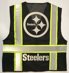 🏈🦺PITTSBURGH STEELERS REFLECTIVE SAFETY PPE VEST W/REFLECTIVE LOGO M/L/XL/2XL
