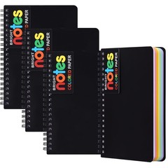 LABUK 4 Pack 5 x 7in Spiral Notebook, Journals, Poly Cover multicolor