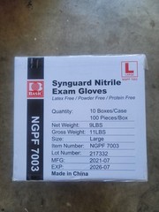Synguard Nitrile Exam Gloves Blue 10 Box Of 100 per Case Total 1000 Gloves LARGE