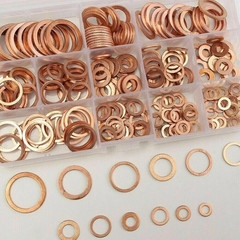 150x M5-M22 Copper Crush Washer Gasket Set Flat Ring Seal Assortment Kit O-Ring