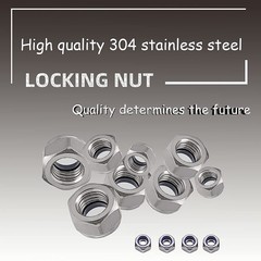 20x M10 x 1.5mm Nylon Insert Hex Lock Nuts 304 Stainless Steel Metric Nyloc