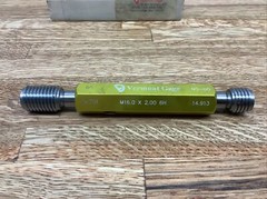 VERMONT GAGE M16.0 X 2.00 6H THREAD PLUG GAGE~GO 14.701 NOGO 14.913(GB34)