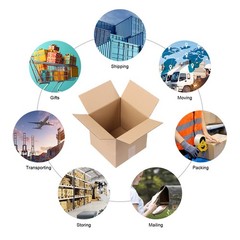 50 8x8x8 Brown/Kraft Corrugated Cardboard Shipping Boxes for Moving Recyclable