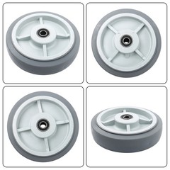 4 Pack 8″ Caster Wheels Replace Polyurethane 1/2″ Axle Hole 900 Pounds Gray