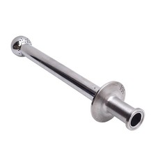ISS Sanitary Supply Tube With Spray Ball 1/2in Tri-Clamp, 8.12in Internal Length