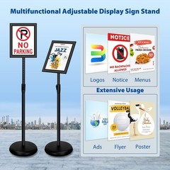 6Packs 8.5×11 Inch Adjustable Pedestal Poster Sign Stand, Heavy Duty Floor St…