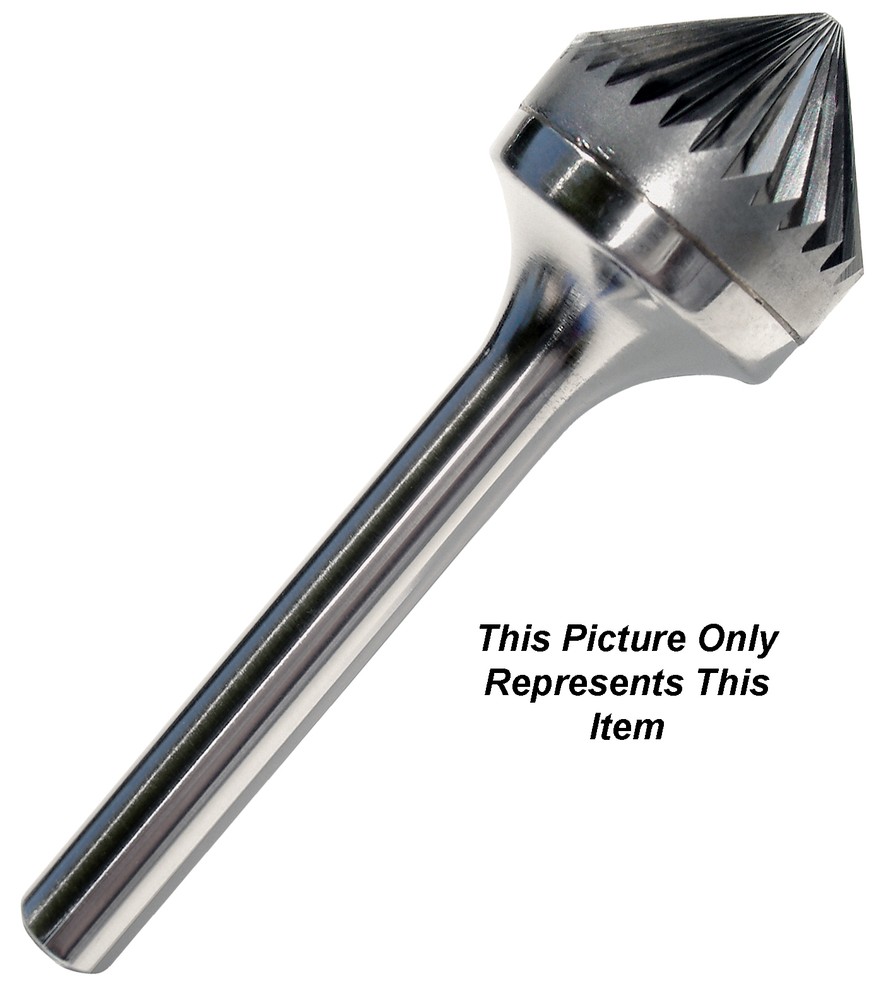 1/8″ Diameter 1/8″ Shank Cone Shape 90° Carbide Burr Single Cut USA SK-42