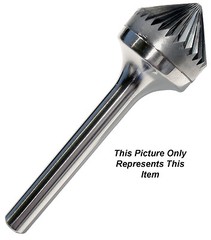 1/8″ Diameter 1/8″ Shank Cone Shape 90° Carbide Burr Single Cut USA SK-42