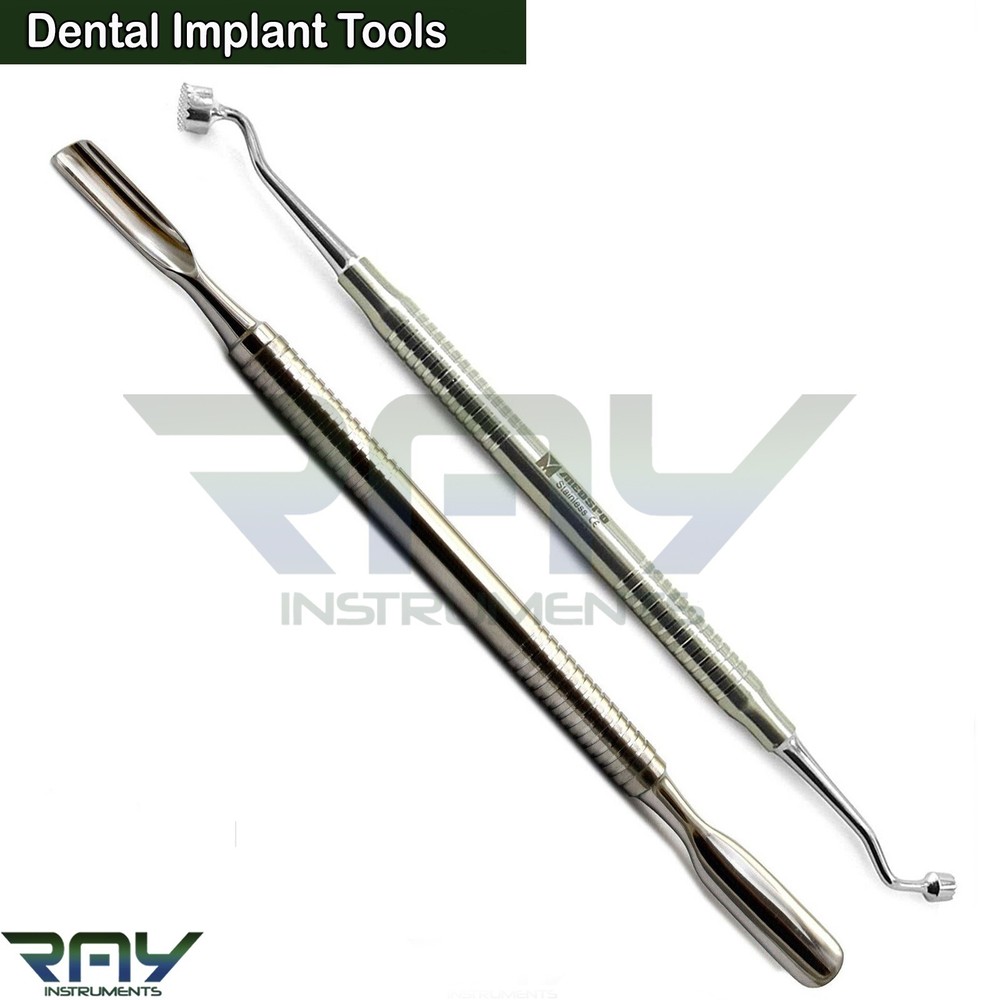 2 Pcs Dental Bone Grafting Instruments Palti Bone Compactor Implant Tools