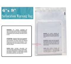 6×9 Clear Bags Suffocation Warning Self Seal Bag 1.5 Mil -ST ShipMailers