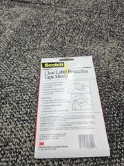 (QTY 100) Scotch 822-P Clear Label Protection Tape Sheets 4 in x 6 in