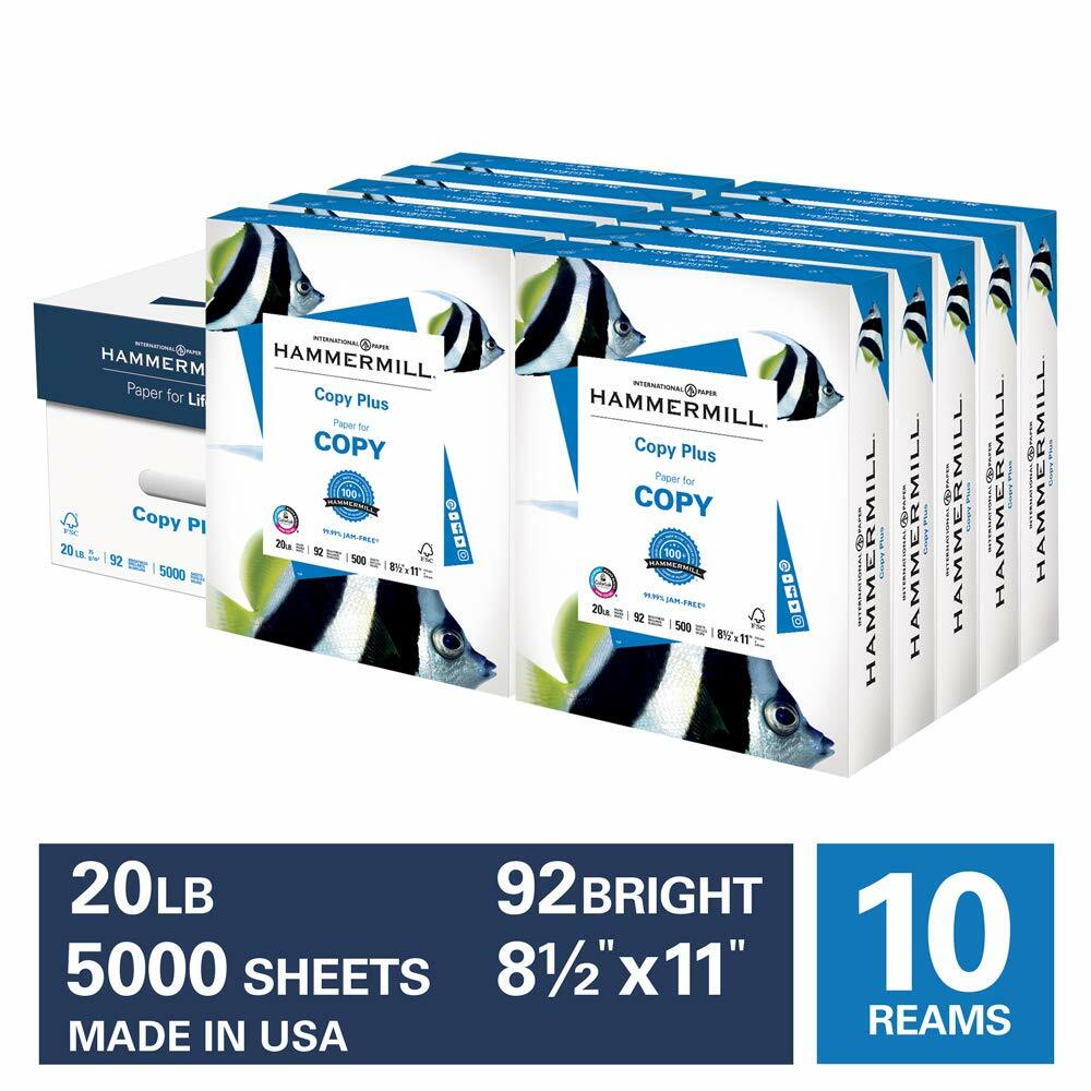 Hammermill Printer Paper, Copy Plus, 20lb, 8.5×11 Paper, 92 Bright – 10 Ream