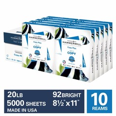 Hammermill Printer Paper, Copy Plus, 20lb, 8.5×11 Paper, 92 Bright – 10 Ream