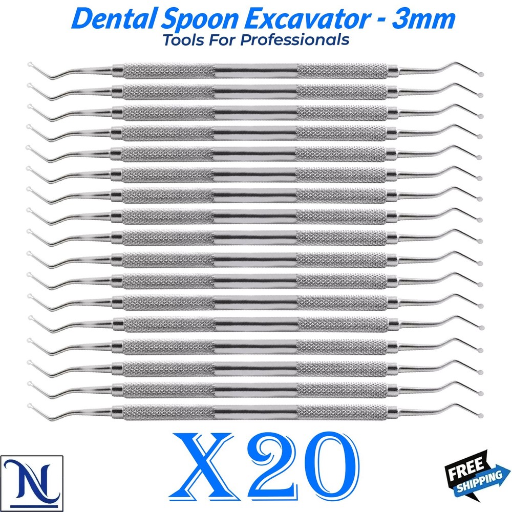 Dental Excavator Spoon 3MM Double Ended Caries Removal Instruments