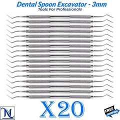 Dental Excavator Spoon 3MM Double Ended Caries Removal Instruments