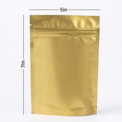 5x7in Matte Clear Front Gold Back Foil Mylar Stand up Zip Lock Bag w/Machine O1