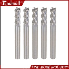 5x 1/4″ 4 Flute 2-1/2″ Overall Length 3/4″ LOC Carbide End Mill- TiALN COATED