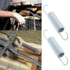 4 PCS 125x18x2mm Recliner Springs Galvanized Steel Dual Hook Tension Springs