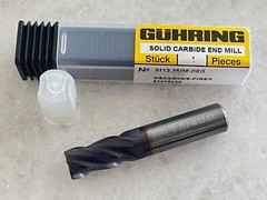 1 new GUHRING 9031130095200 Carbide End Mill, 3/8″ x 5/8″ x 2″ OAL, FIREX Coated