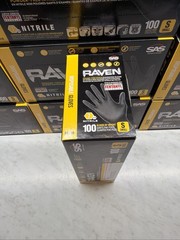SAS Raven Black Nitrile Gloves Powder Free 7mil (10/Boxes of 100) Sm FREE SHIP