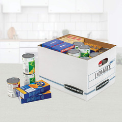 6 Pack STOR/FILE Basic Duty Boxes, Standard Assembly, Lift-Off Lid, White/Blue