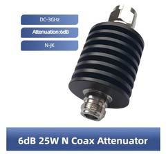 BECEN 6DB 25W N Attenuator, 25 Watt 50 Ohm Attenuator DC to 3Ghz, Fixed Attenuat