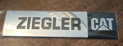 Ziegler Cat Caterpillar Stick-on Emblem Plate Logo Chrome Rigid Plastic 8″ Long