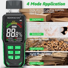 RDINSCOS Rechargeable Moisture Meter for Wood, Walls & Hardwood